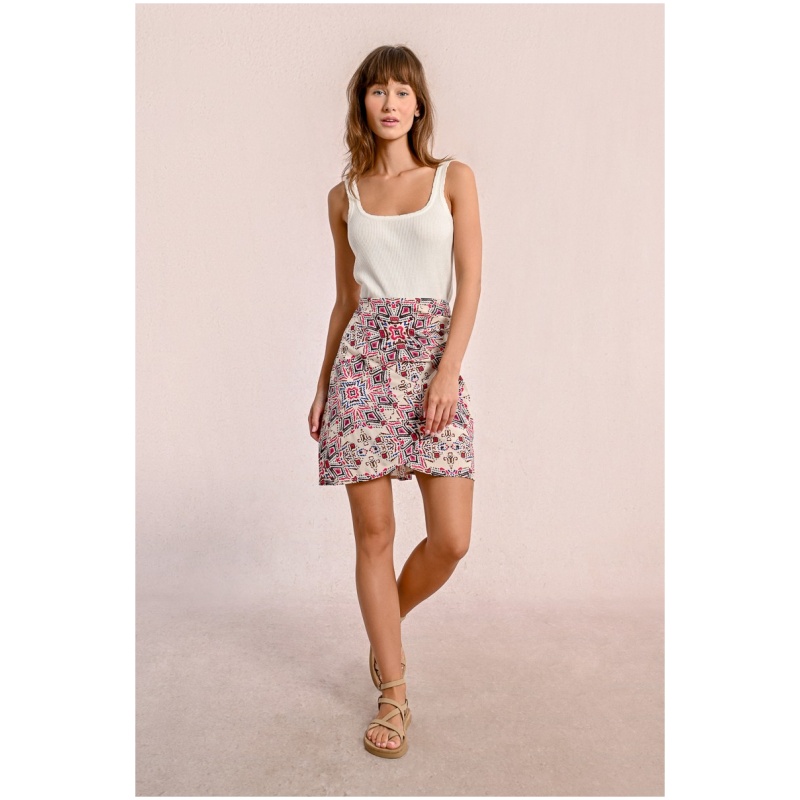 MOLLY BRACKEN Printed pleated mini skirt